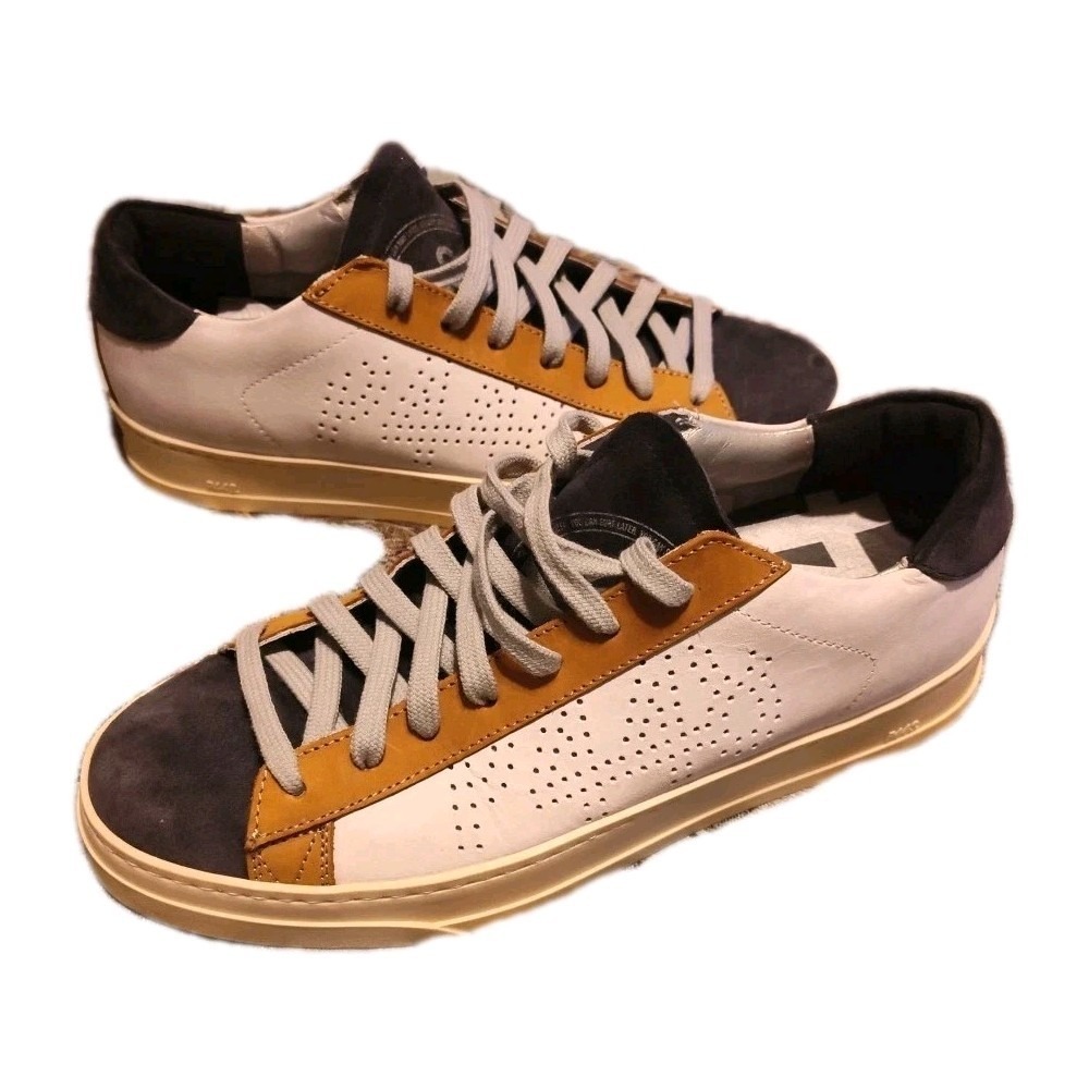 Sneakers P448 Jack Navy/Camel Suede Mens Size-7 Ws-9.5  Low Top Italian Shoes